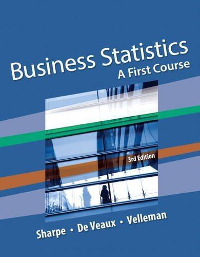 business statistics a first course 3rd edition norean d. sharpe, paul f. velleman, norean radke sharpe, de