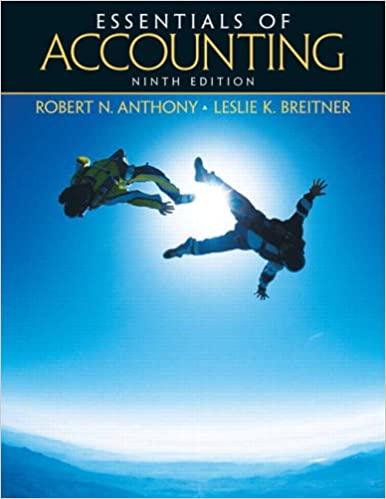essentials of accounting 9th edition robert n. anthony, leslie pearlman breitner 013149693x, 9780131496934