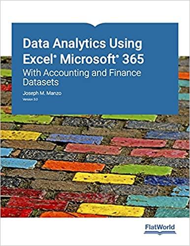 data analytics using excel microsoft 365 with accounting and finance datasets version 3.0 1st edition joseph