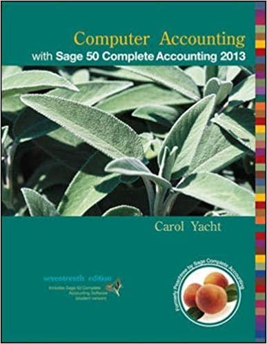 computer accounting with sage 50 complete accounting 2013 17th edition carol yacht 0077738446, 978-0077738440