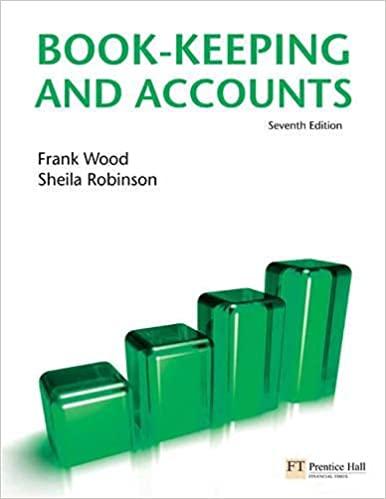 book keeping and accounts 7th edition frank wood, sheila robinson 0273718053, 9780273718055