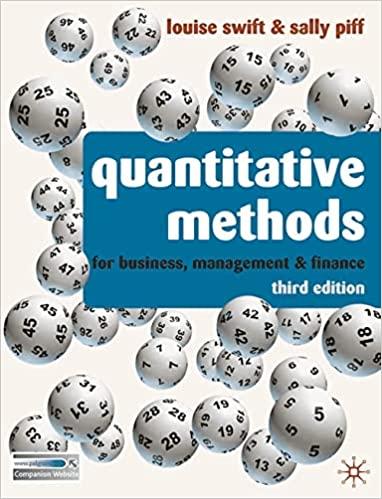 quantitative methods for business management and finance 3rd edition louise swift, sally piff 0230218245,