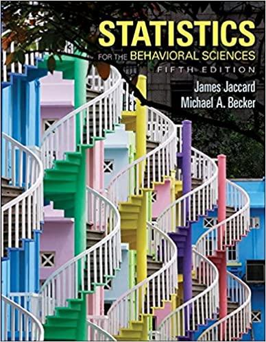 statistics for the behavioral sciences 5th edition james jaccard 0534634036, 978-0534634032