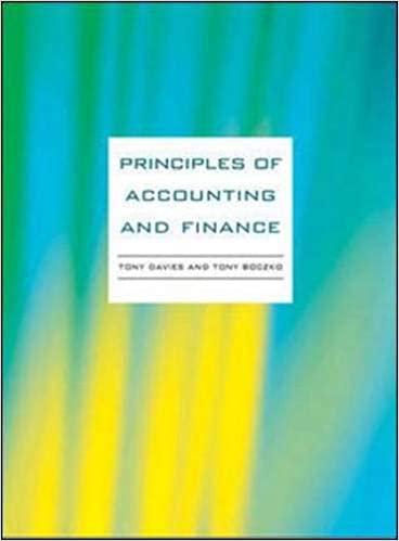 principles of accounting and finance 1st edition tony davies, tony boczko, grahame davies 0075489505,