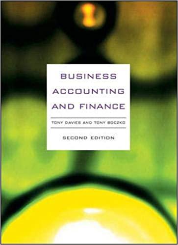 business accounting and finance 2nd edition tony boczko, tony davies 0077108094, 9780077108090