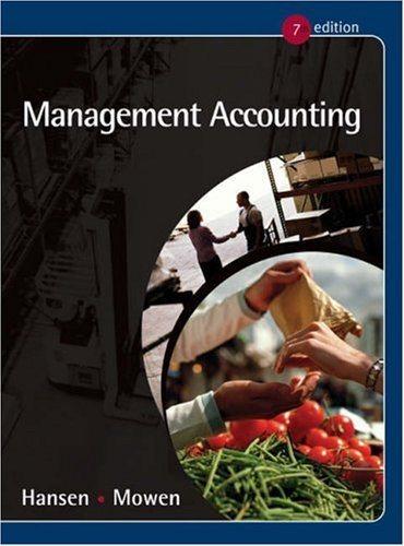 management accounting 7th edition don r. hansen, maryanne m. mowen 0324234848, 9780324234848