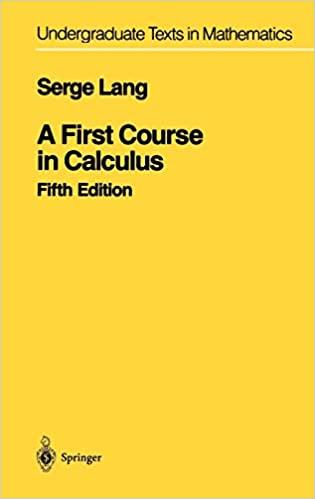 a first course in calculus 5th edition serge lang 0387962018, 978-0387962016