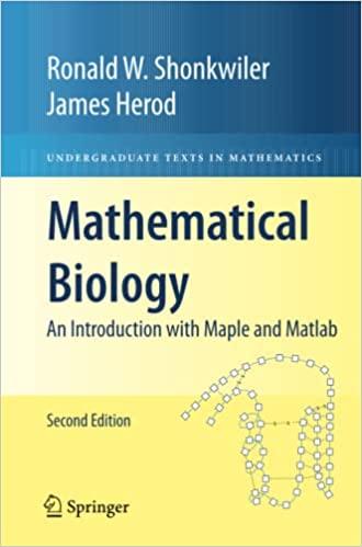 mathematical biology an introduction with maple and matlab 2nd edition james herod, ronald w. shonkwiler