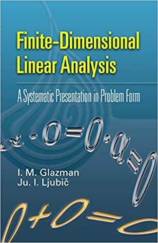 finite dimensional linear analysis a systematic presentation in problem form 1st edition i m glazman, ju i