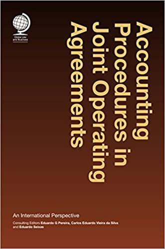 accounting procedures in joint operating agreements an international perspective 1st edition eduardo g.