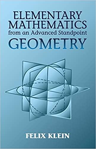 Elementary Mathematics From An Advanced Standpoint Geometry