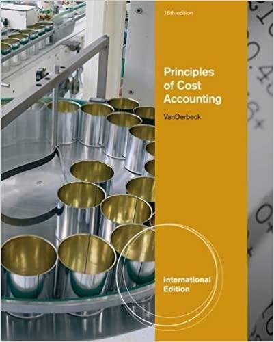 principles of cost accounting 16th international edition edward j. vanderbeck 1133187889, 9781133187882
