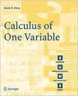 calculus of one variable 1st edition k e hirst 1848008430, 978-1848008434