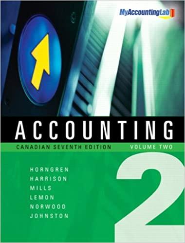 accounting volume 2 7th canadian edition charles t. horngren, walter t. harrison jr., w. morley lemon, peter
