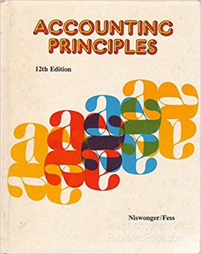 accounting principles 12th edition c. rollin niswonger, philip e fess 0538013508, 978-0538013505