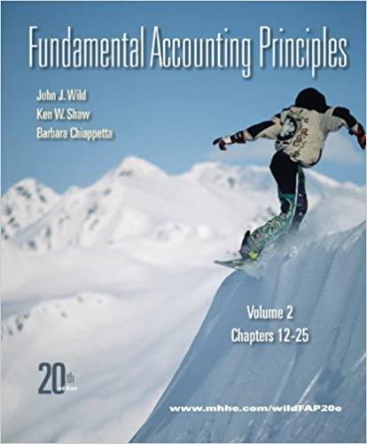 fundamental accounting principles volume 2 chapters 12-25 20th edition john wild, ken shaw, barbara