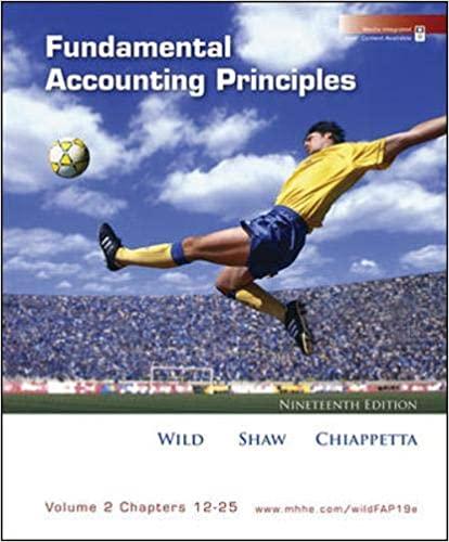 fundamental accounting principles volume 2 chapters 12-25 19th edition john wild, barbara chiappetta, ken w.