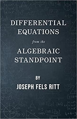 Differential Equations From The Algebraic Standpoint