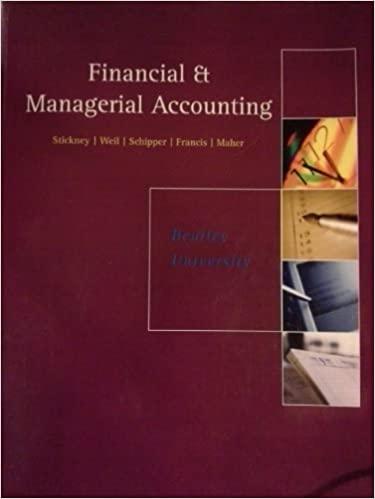 financial and managerial accounting 1st edition clyde stickney, roman weil, katherine schipper, jennifer