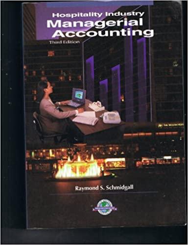 hospitality industry managerial accounting 3rd edition raymond s. schmidgall 0866120866, 9780866120869