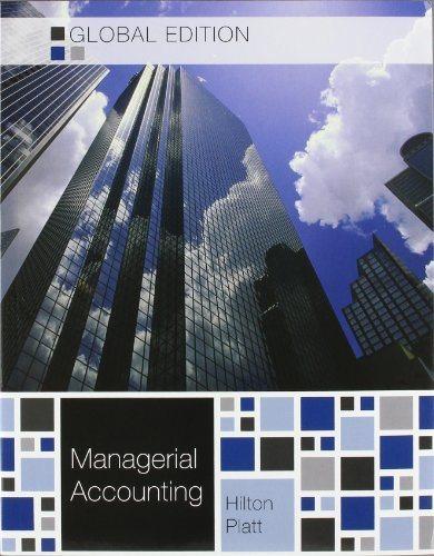 managerial accounting 9th global edition ronald w. hilton, david e. platt 007131590x, 9780071315906