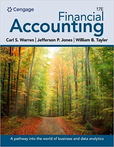 financial accounting 17th edition carl s. warren, jefferson p. jones, william tayler 0357899830, 9780357899830