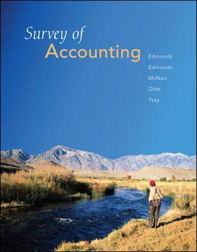 survey of accounting 1st edition thomas edmonds, philip olds, frances mcnair, bor-yi tsay 0073526770,