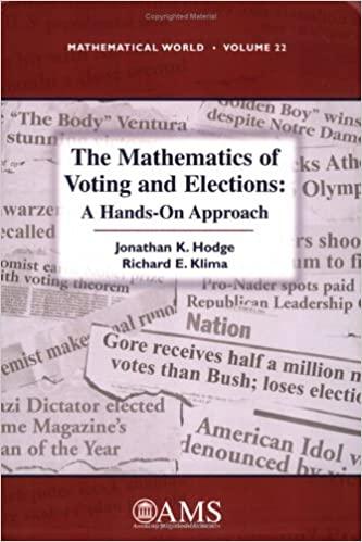 the mathematics of voting and elections a hands-on approach volume 22 jonathan k hodge, richard e kilma