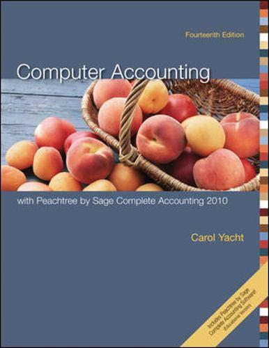 computer accounting with peachtree by sage complete accounting 2010 14th edition carol yacht 0077408748,