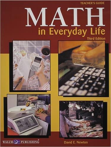 math in everyday life 1st edition david e newton 0825142830, 978-0825142833