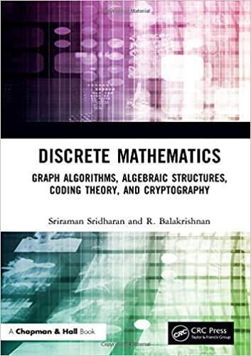 discrete mathematics graph algorithms algebraic structures coding theory and cryptography 1st edition