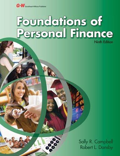 foundations of personal finance 9th edition sally r. campbell, robert l. dansby 1619603578, 9781619603578