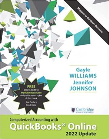 computerized accounting with quickbooks online 2022 update 6th edition gayle williams, jennifer johnson