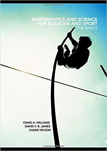 mathematics and science for exercise and sport 1st edition craig williams, david james, cassie wilson