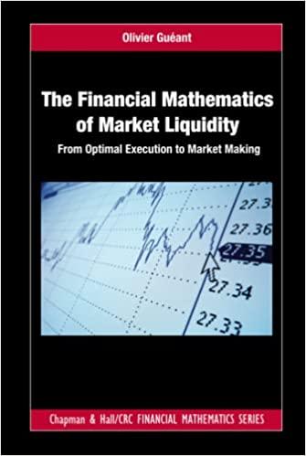 the financial mathematics of market liquidity from optimal execution to market making 1st edition olivier
