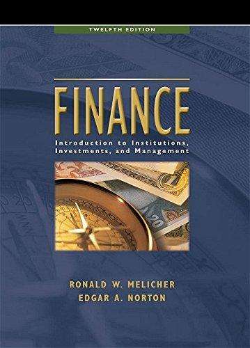 finance introduction to institutions investments and management 12th edition ronald w. melicher, edgar a.