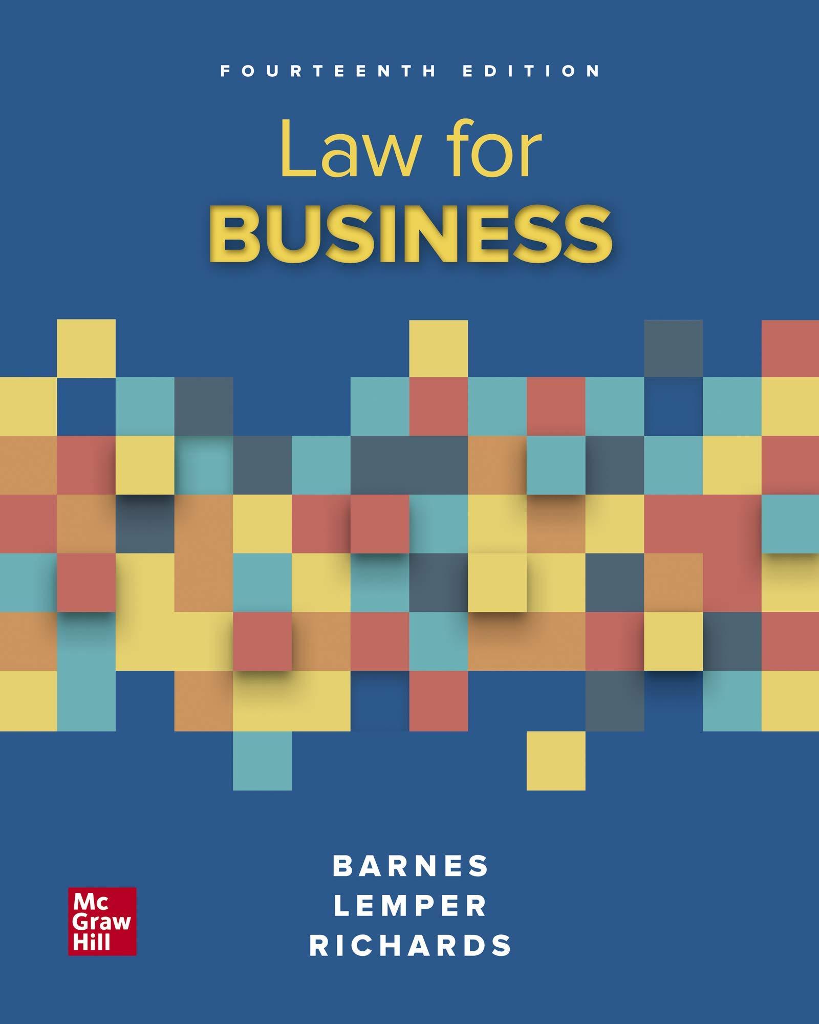 law for business 14th edition a. james barnes, eric richards, tim lemper 1260247767, 9781260247763