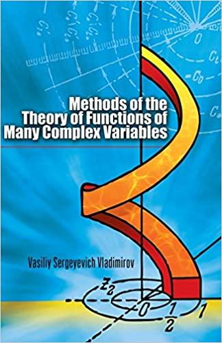 methods of the theory of functions of many complex variables 1st edition vasiliy sergeyevich vladimirov