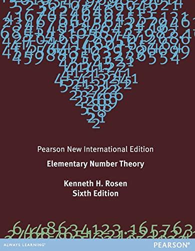 elementary number theory 6th international edition kenneth h. rosen 129203954x, 9781292039541