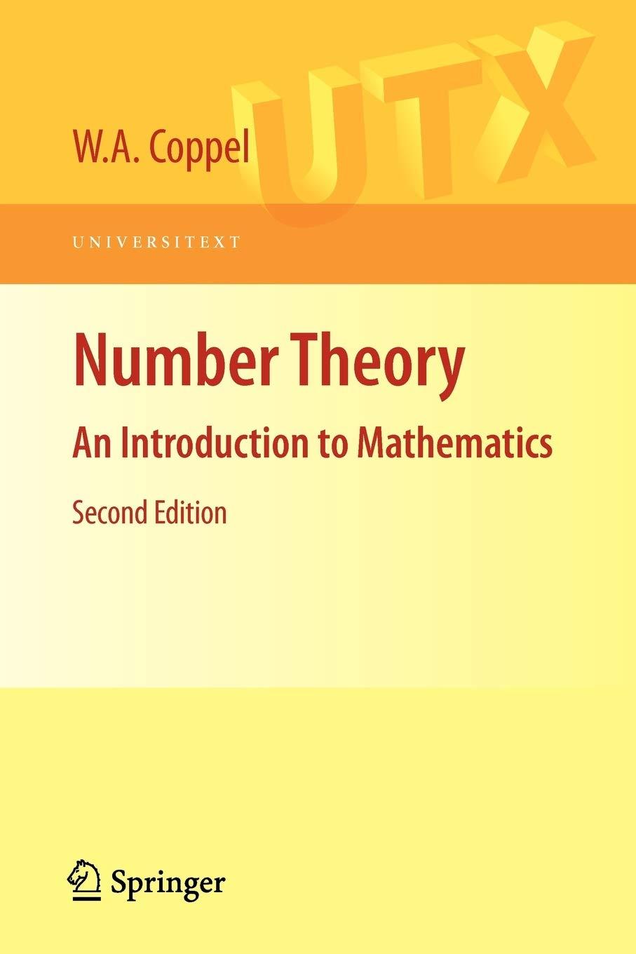 number theory an introduction to mathematics 2nd edition w.a. coppel 0387894853, 9780387894850