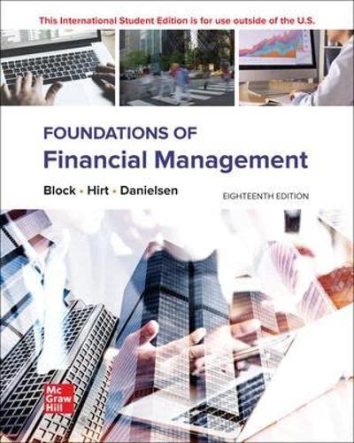 ise foundations of financial management 18th international edition stanley b. block, geoffrey a. hirt,