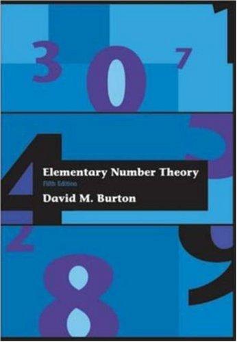 elementary number theory 5th edition david m. burton 0072325690, 9780072325690