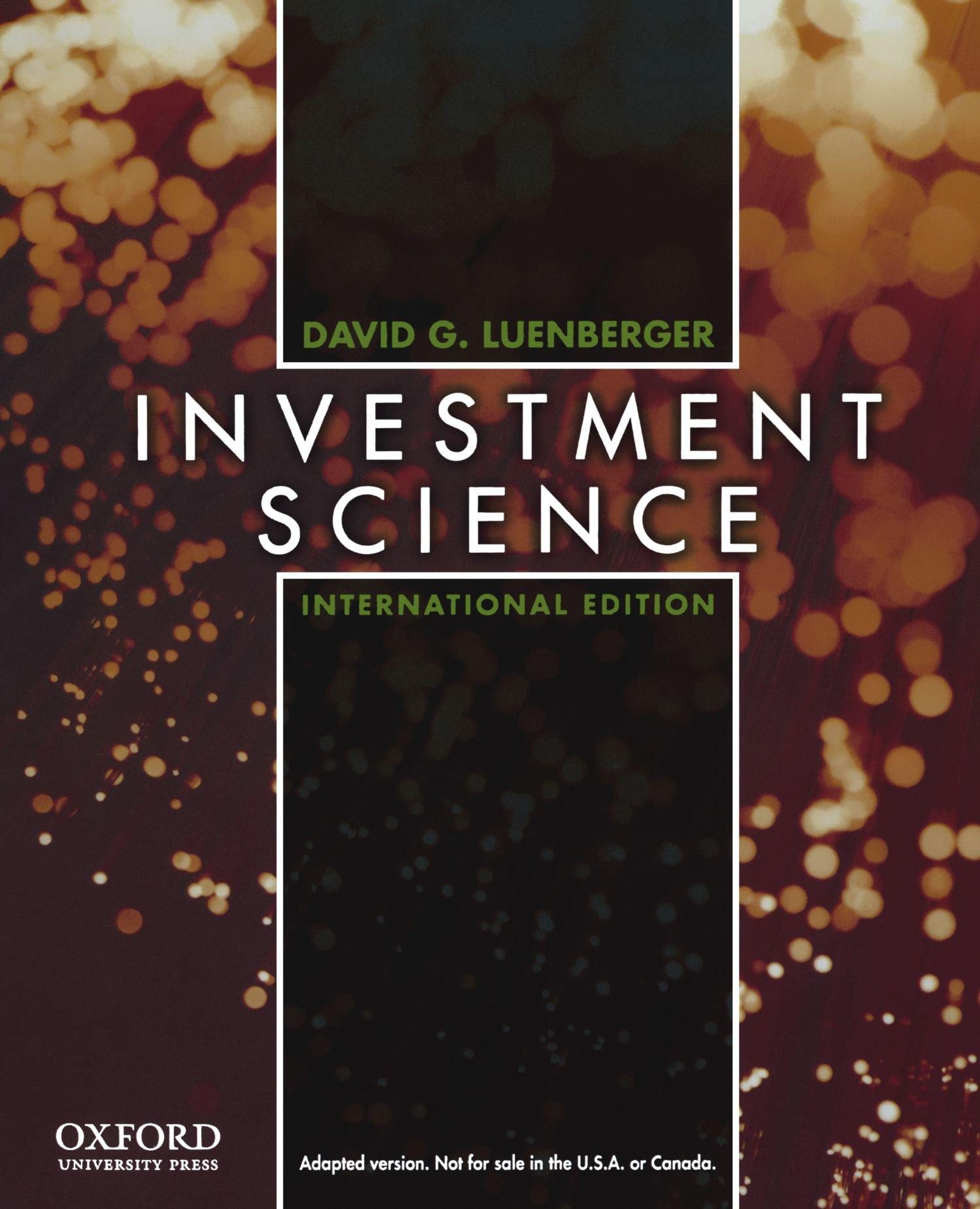 investment science 1st international edition david g. luenberger 0195391063, 9780195391060