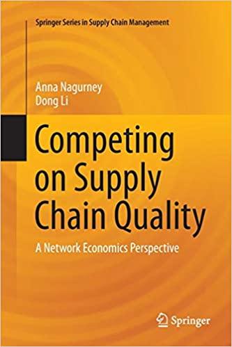 competing on supply chain quality a network economics perspective 1st edition anna nagurney,  dong li