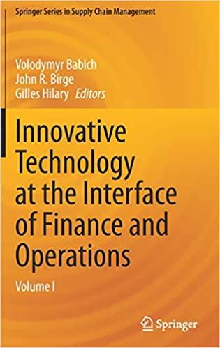 innovative technology at the interface of finance and operations 1st edition volodymyr babich, john r. birge,