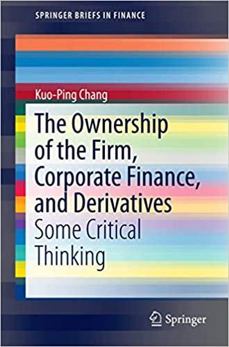 the ownership of the firm corporate finance and derivatives some critical thinking 1st edition kuo ping chang