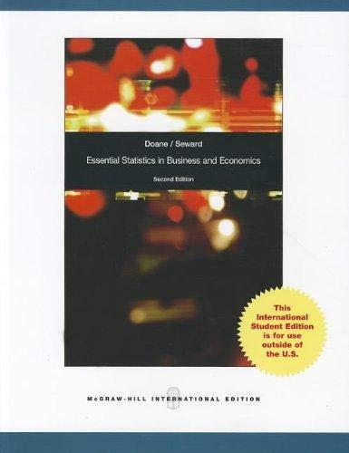 essential statistics in business and economics 2nd international edition david doane, lori seward 0070165181,