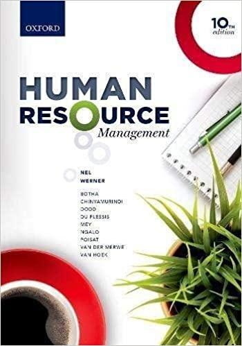 human resource management 10th edition amanda werner, christoff botha, osmond ngalo, paul poisat, lize van