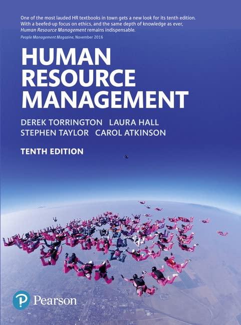 human resource management 10th edition derek torrington, laura hall, stephen taylor, carol atkinson