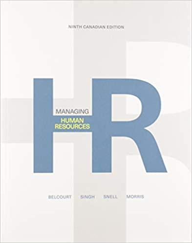 managing human resources 9th canadian edition monica belcourt, parbudyal singh, scott snell, shad morris